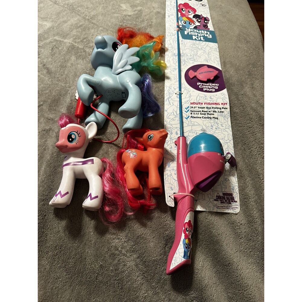 Lot of (4) My Little Pony Singing Rainbow Dash, Pinkie Pie, Fishing, Pepperberry
